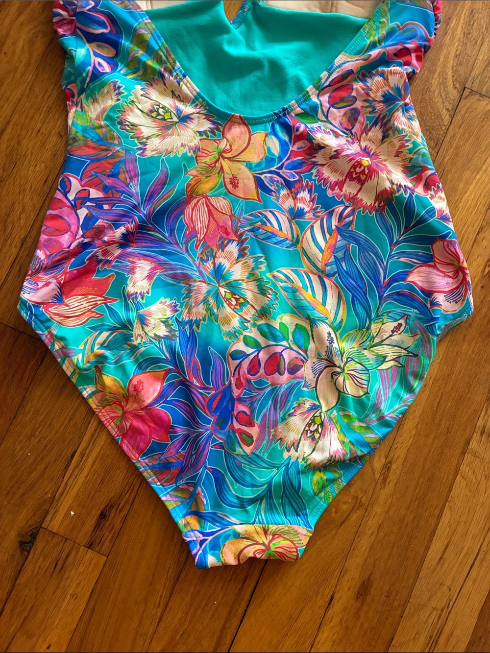 JOHNNY WAS Multi Floral Halter One-Piece Swimsuit - Picture 7 of 9